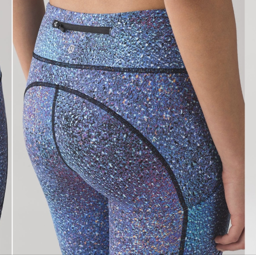 🦄 RARE Lululemon Speed Tight V Strive Multi Mermaid Black 28" - Picture 8 of 14